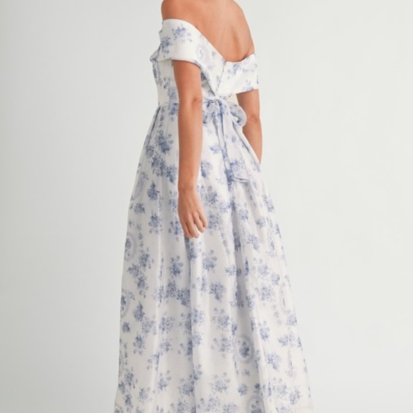 NWT MABLE Off Shoulder Floral Maxi Dress – Elegant Summer Wedding Guest Size S-L - Picture 15 of 15